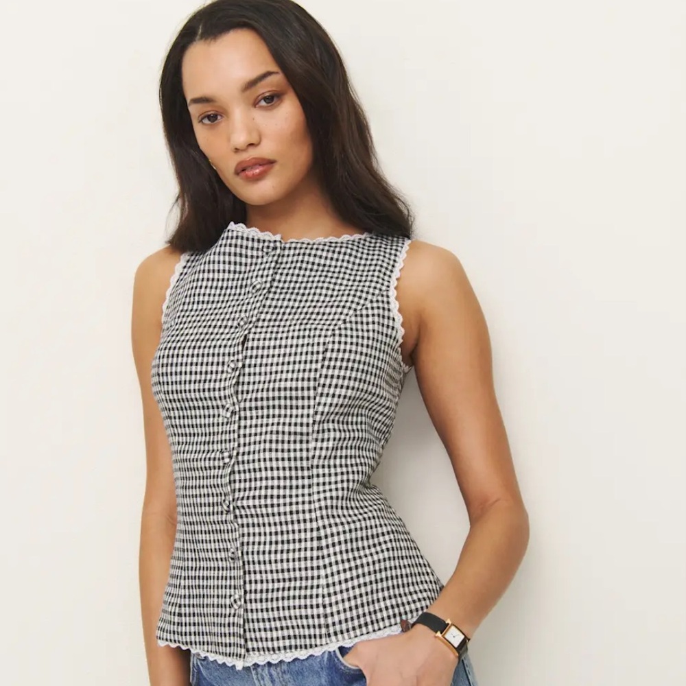 Reformation Amela Linen Top